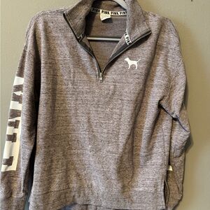 Victoria's Secret PINK Gray Half-Zip Pullover Sweatshirt